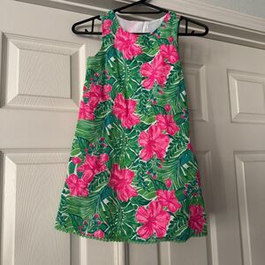 Hawaiian Dress Girls Apx Sz 3T Floral Flowers Tropical Colorful Lined Aloha